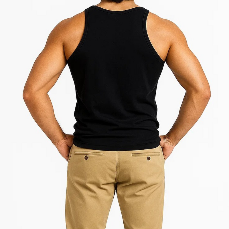 Soft Fit  Black Sleeveless Vest - Pack of 12