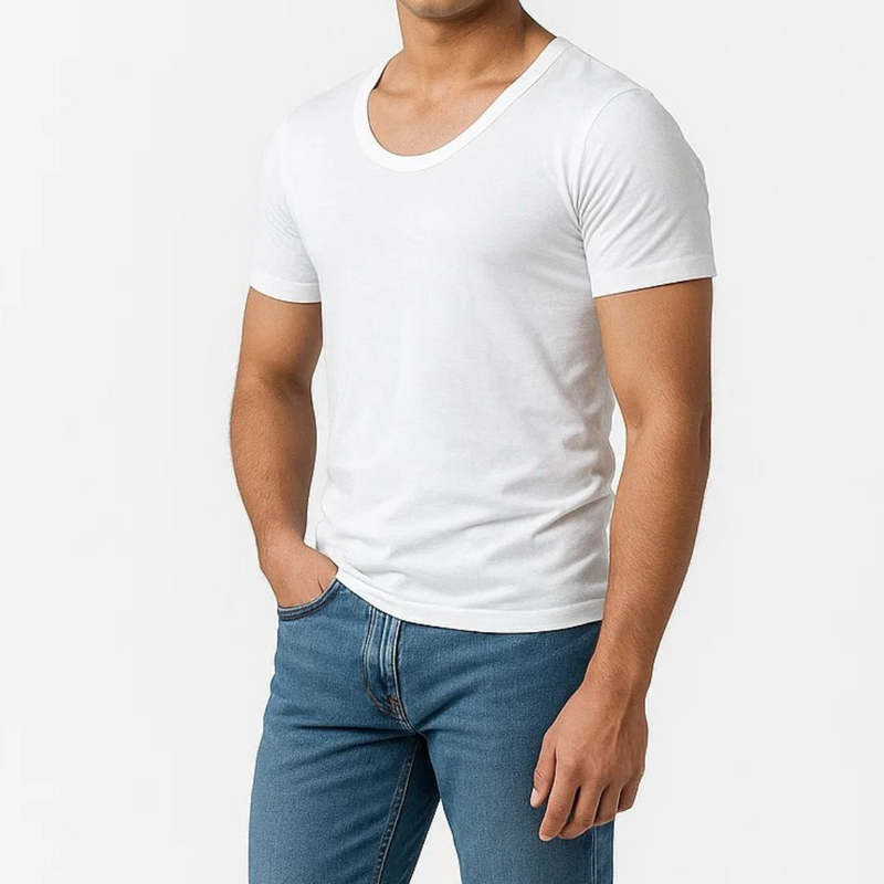 Soft Fit  White Half Sleeve Vest- Pack of 12