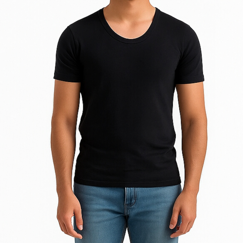 Soft Fit  Black Half Sleeve Vest - Pack of 6