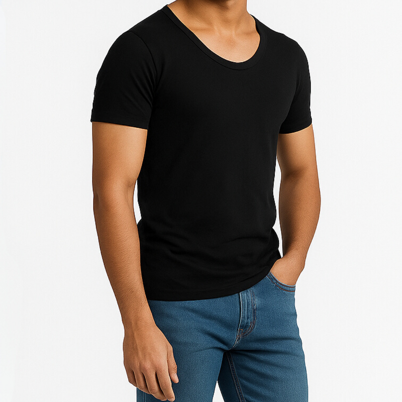 Classic Collection Black Half Sleeve Vest - Pack of 3